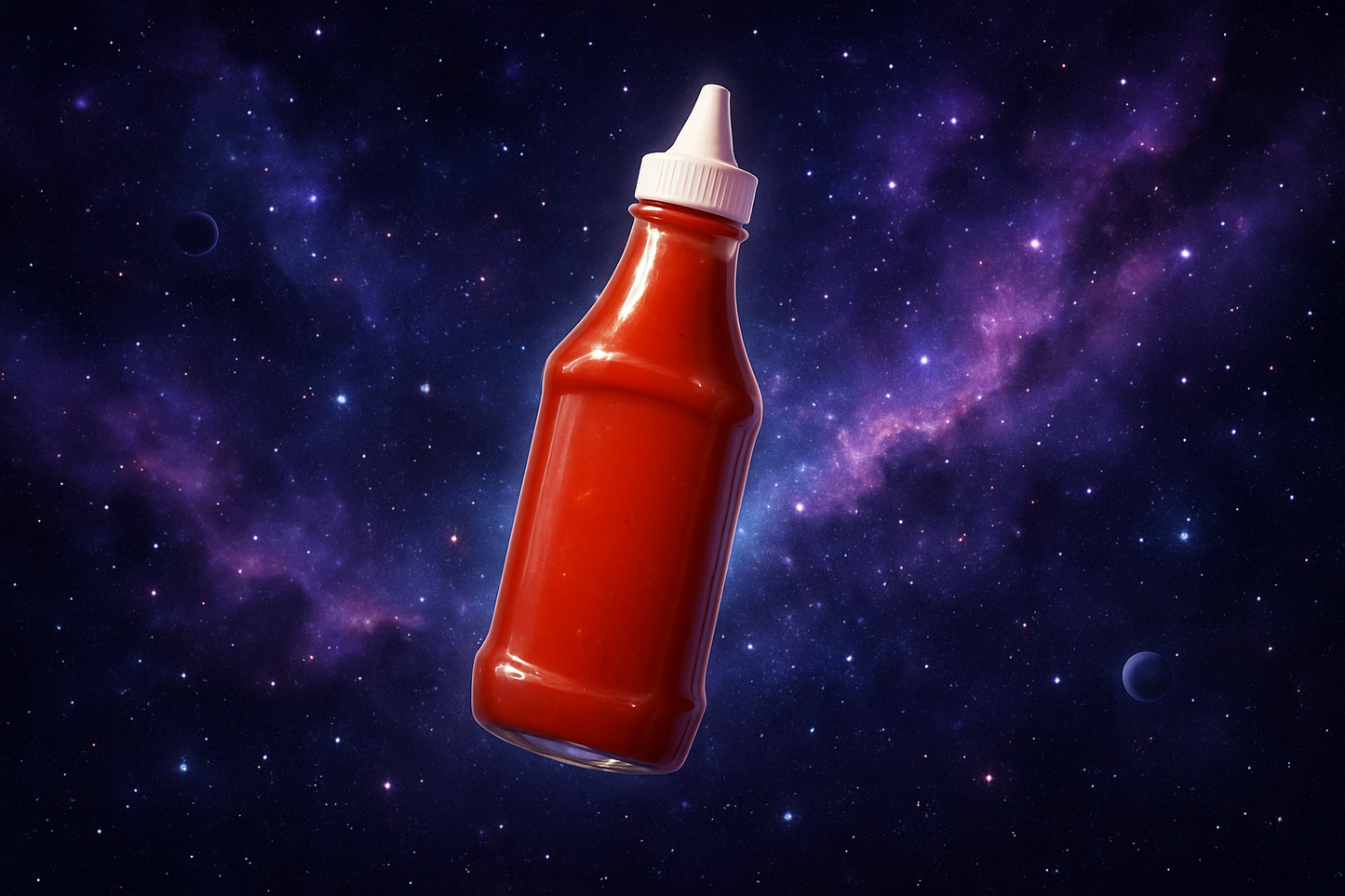 plain ketchup in an outer space sort of setting